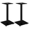 vidaXL Suportes p/ colunas 2 pcs vidro temperado design 1 pilar preto