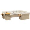 vidaXL 10 pcs conjunto de sof&aacute;s p/ jardim com almofad&otilde;es vime PE bege