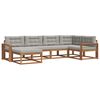 vidaXL Conjunto de Sof&aacute;s para Exterior 6 pcs Natural e Cinzento-Claro