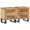 vidaXL Mesas de cabeceira 2 pcs 40x34x46 cm mangueira &aacute;spera maci&ccedil;a