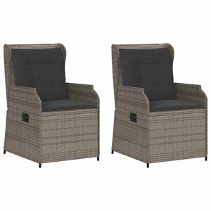 vidaXL Banco de jardim com almofada 2 pcs Cinzeto Rattan Sintético