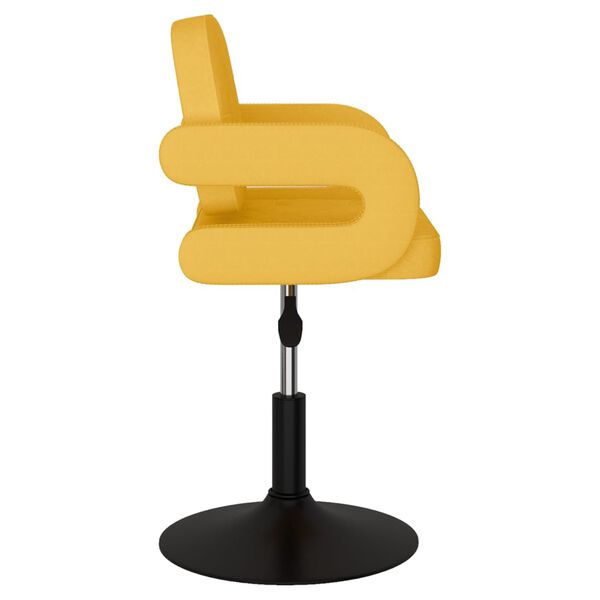 vidaXL Cadeira de jantar girat&oacute;ria tecido amarelo mostarda