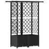 vidaXL Cama Elevada com Treli&ccedil;a e Telhado Preto 124,5 x 40 x 138 cm PP