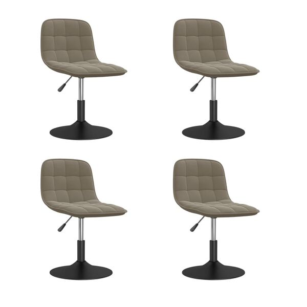 vidaXL Cadeiras de jantar girat&oacute;rias 4 pcs veludo cinzento-claro