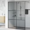 vidaXL Parede de Chuveiro Walk-in Preto 140 x 195 cm vidro temperado