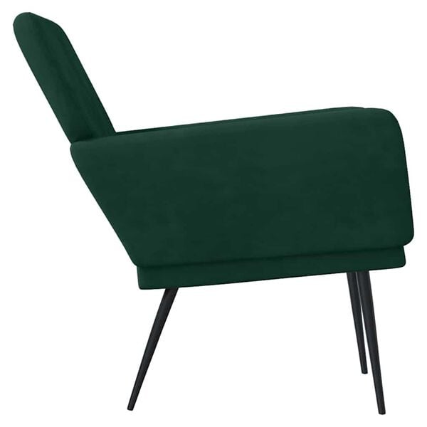 vidaXL Cadeira c/ apoio de bra&ccedil;os 62x79x79 cm veludo verde-escuro