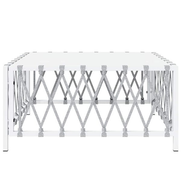 vidaXL Mesa de jardim 70x70x34 cm tecido branco