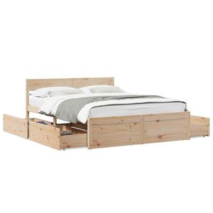 vidaXL Cama sem colch&atilde;o 150x200 cm madeira de pinho maci&ccedil;a