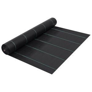 vidaXL Tela para controlo de ervas e ra&iacute;zes PP 1x10 m preto