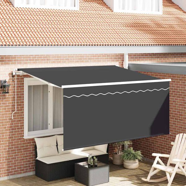vidaXL Toldo Retr&aacute;til Antracite 300 x 200 cm Poli&eacute;ster e Alum&iacute;nio
