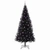 vidaXL &Aacute;rvore de Natal com 300 LEDs com suporte Preto 240 cm PVC