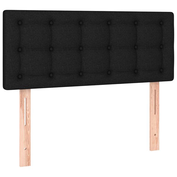 vidaXL Cabeceira de cama tecido 90x5x78/88 cm preto