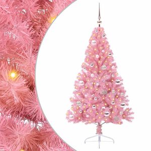 vidaXL &Aacute;rvore de Natal Artificial Pr&eacute;-iluminada Rosa 150 cm PVC