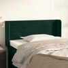 vidaXL Cabeceira de cama c/ abas veludo 83x16x78/88 cm verde-escuro