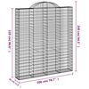 vidaXL Cestos gabi&atilde;o arqueados 8pcs 200x30x220/240cm ferro galvanizado