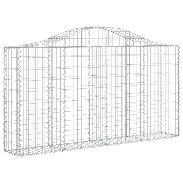 vidaXL Cestos gabi&atilde;o arqueados 7pcs 200x30x100/120cm ferro galvanizado