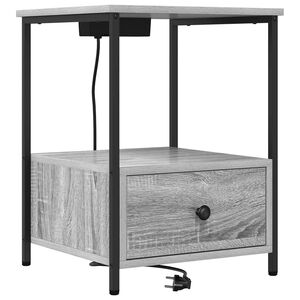 vidaXL Arm&aacute;rio de Cabeceira com gaveta Cinza Sonoma 42 x 41 x 56 cm