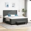 vidaXL Cama Box com colch&atilde;o Cinza Escuro 180 x 200 cm tecido