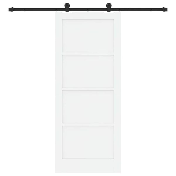 vidaXL Porta Deslizante Branco e Preto 83 x 202 cm