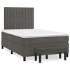 vidaXL Cama boxspring com colch&atilde;o 120x190 cm veludo cinzento-escuro