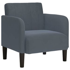 vidaXL Poltrona com apoio de bra&ccedil;os 54 cm veludo cinzento-escuro