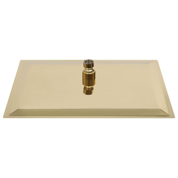 vidaXL Cabeça de chuveiro quadrada 40x40 cm aço inoxidável dourado