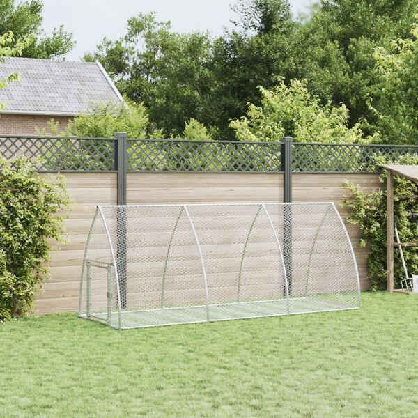 vidaXL Coelheira 105x300x120 cm a&ccedil;o galvanizado prateado