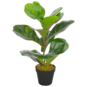 vidaXL Planta figo folhas de violino artificial com vaso 45 cm verde