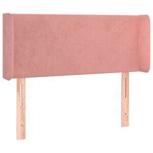 vidaXL Cabeceira de cama c/ abas veludo 83x16x78/88 cm rosa