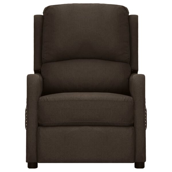 vidaXL Poltrona de massagens elétrica tecido castanho-escuro