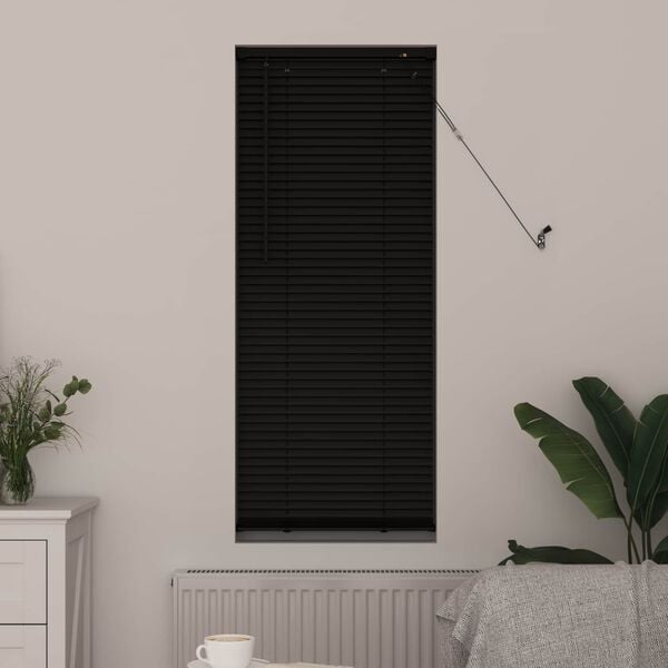 vidaXL Cortina Veneziana Manual Ajust&aacute;vel Preto 150 x 40 cm PVC