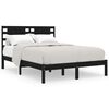 vidaXL Estrutura de cama 160x200 cm pinho maci&ccedil;o preto