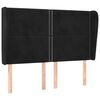 vidaXL Cabeceira de cama c/ abas veludo 147x23x118/128 cm preto