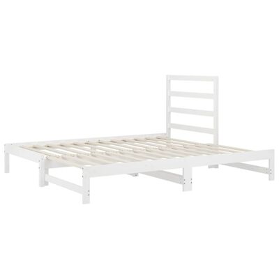 vidaXL Sofá-cama de puxar 2x(90x200) cm pinho maciço branco