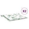 vidaXL Almofad&otilde;es p/ cadeira 2pcs 50x50x3cm tecido padr&atilde;o folhas