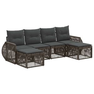 vidaXL Conjunto de Sof&aacute; de Jardim 6 unid. 6 lugar Cinza e Cinza Escuro