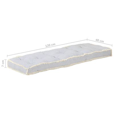 vidaXL Almofadão para sofá de paletes 120x40x7 cm cinzento
