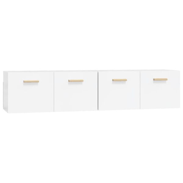 vidaXL Arm&aacute;rios parede 2pcs 80x35x36,5 cm madeira branco brilhante