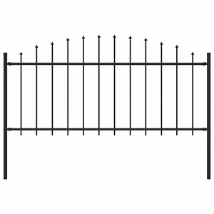 vidaXL Cerca de jardim Woerden com ponta em forma de lan&ccedil;a, em a&ccedil;o, 170x75 cm, preto.
