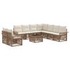 vidaXL Conjunto de Sof&aacute; de Jardim 10 pcs Bege vime PE