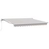 vidaXL Toldo retr&aacute;til Cinza Claro e Branco 350 x 250 cm Tecido e Metal