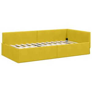 vidaXL Estrutura de Cama de Canto Amarelo 80 cm x 200 cm Veludo