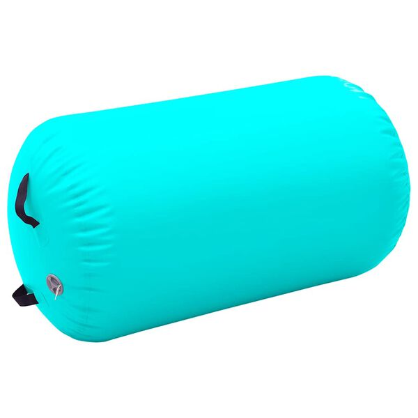vidaXL Rolo de gin&aacute;stica/yoga insufl&aacute;vel com bomba 100x60 cm PVC verde