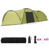 vidaXL Tenda iglu de campismo 650x240x190 cm 8 pessoas verde