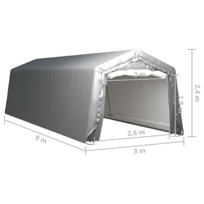 vidaXL Tenda de armazenamento 300x900 cm aço cinzento
