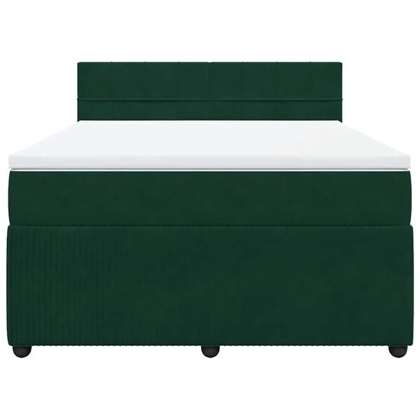 vidaXL Cama com molas/colch&atilde;o 160x200 cm veludo verde-escuro