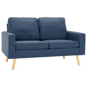 vidaXL Sof&aacute; de 2 lugares tecido azul