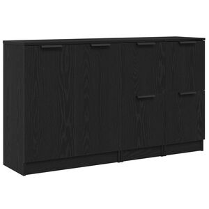 vidaXL Buffet 3 pcs Carvalho Preto Madeira processada