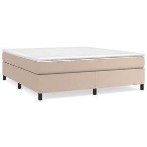 vidaXL Estrutura de cama com molas 160x200 cm couro artificial cappuccino