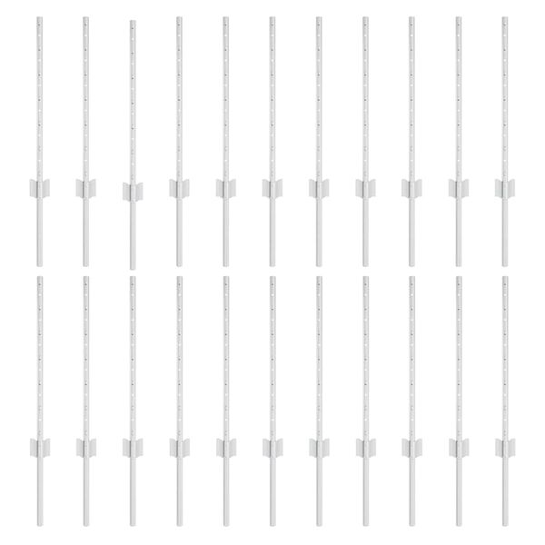 vidaXL Postes de Cerca Manual 22 pcs Prateado 100 cm Aço